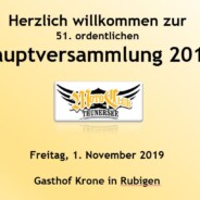 51. Hauptversammlung  1. November 2019
